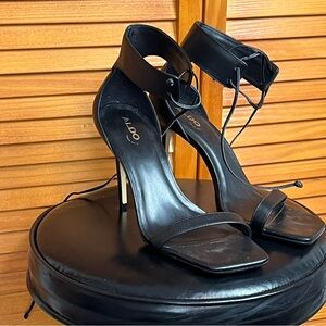 Aldo Black Strappy Heels